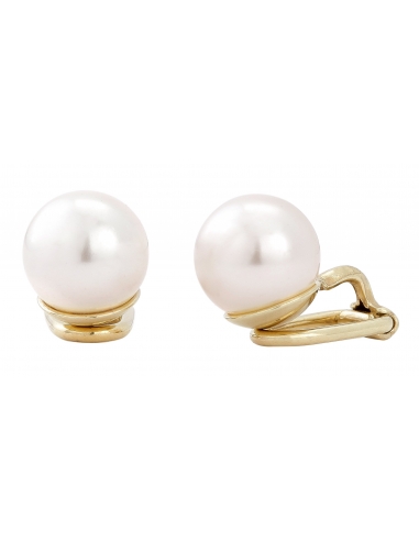 Traveller Clip Earrings with cream 10mm Pearl Gold plated - 714010
