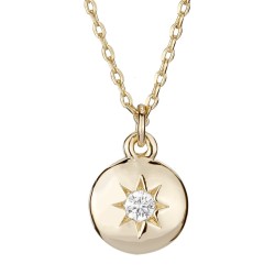 Osira Halskette mit Anhänger - Goldfarben - Zirkonia - Ø 8 mm - Sonne - 22kt Vergoldet - 38/41/44 cm - L20113G