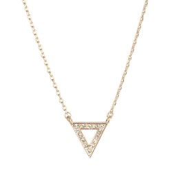 Osira Necklace with Pendant - Gold Coloured - Crystals - Triangle - 22kt Gold Plated - 38/41/44 cm - L20160G