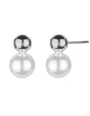 Osira Pierced Earrings Platinum plated with Pearl - L60106R