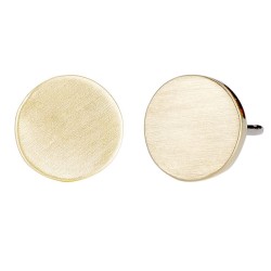 Osira Earrings - Gold Coloured - Circle - Matt - 22ct Gold Plated - Ø 7mm