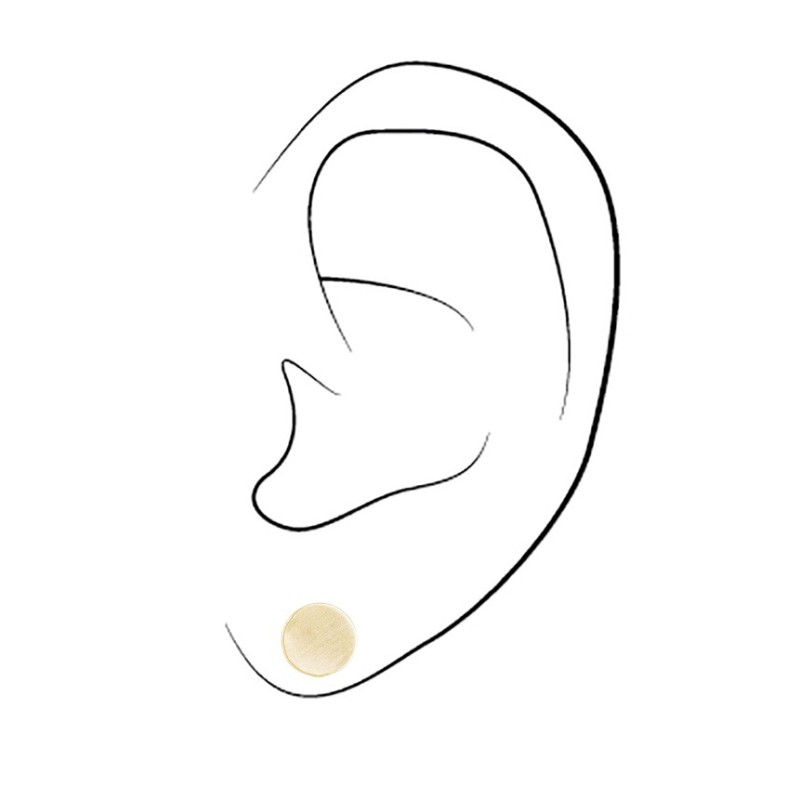 Osira Earrings - Gold Coloured - Circle - Matt - 22ct Gold Plated - Ø 7mm