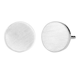 Osira Ohrstecker - Silberfarben - Kreiz - Matt - Platiniert - Ø 7mm