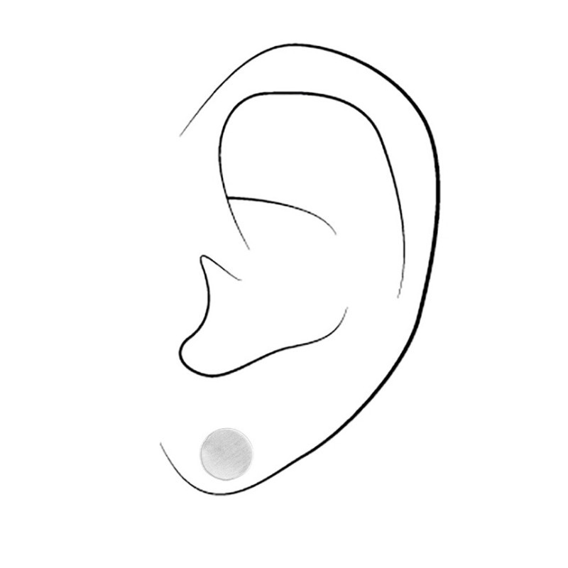 Osira Ohrstecker - Silberfarben - Kreiz - Matt - Platiniert - Ø 7mm