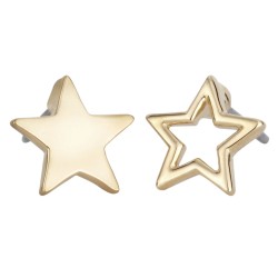 Osira Earrings - Star - Gold Coloured - Open & Filled - 22ct Gold Plated - L60162G