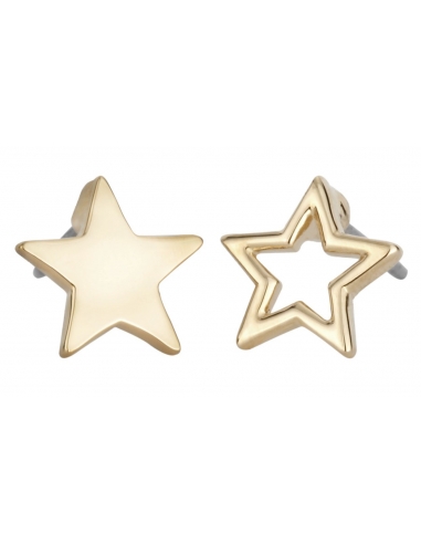 Osira Pierced Earrings Double Stars Gold plated - L60162G
