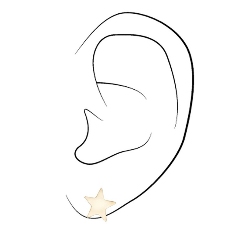 Osira Earrings - Star - Gold Coloured - Open & Filled - 22ct Gold Plated