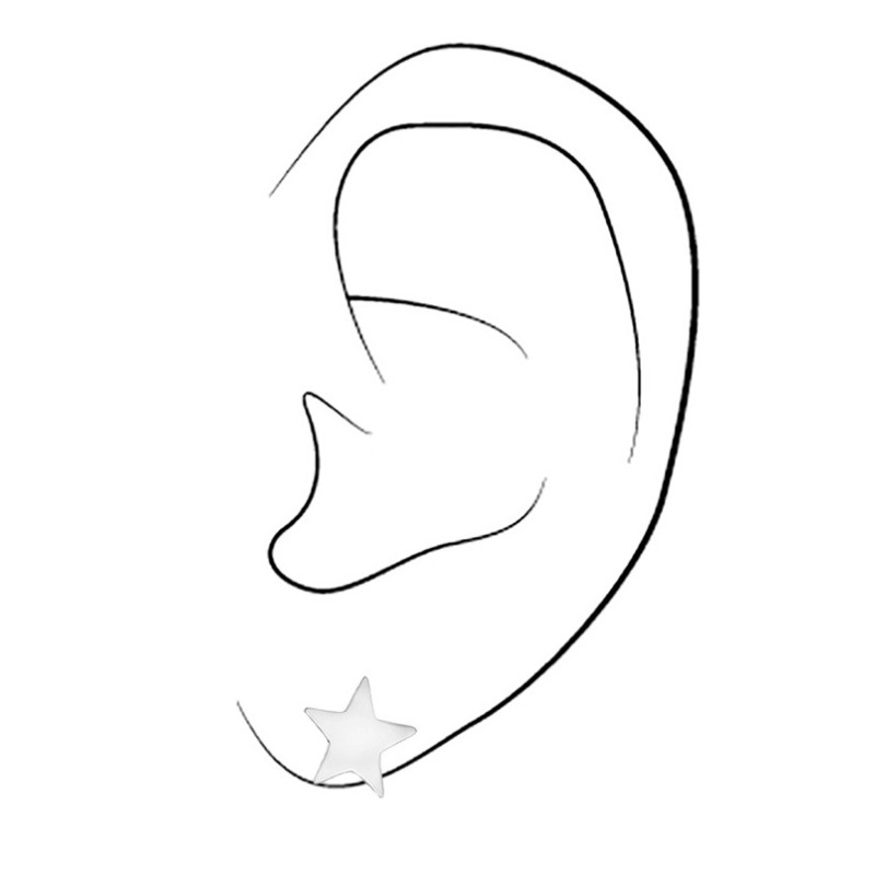 Osira Earrings - Star - Silver Coloured - Open & Filled - Platinum Plated