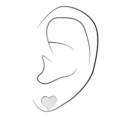 Osira Earrings - Heart - Silver Coloured - Filled & Open - Platinum Plated