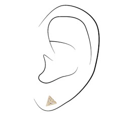 Osira Earrings - 22kt Gold Plated - Crystals - Pyramid Shape - Ø 6mm - L60299G