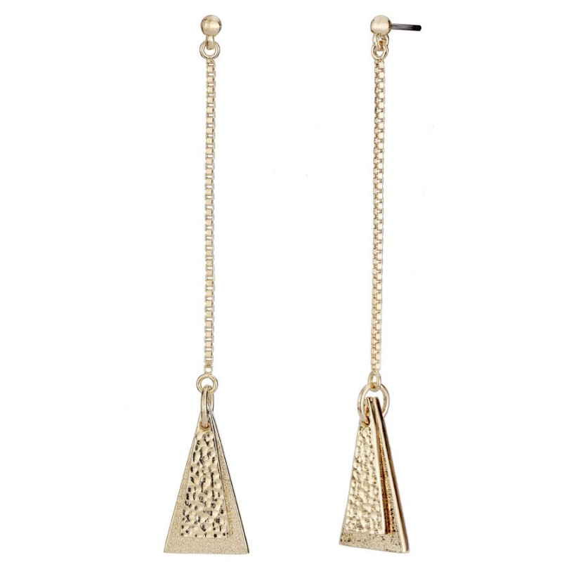 Osira Oorbellen Hanging Triangle - Dames - Goudkleurig - L60301G