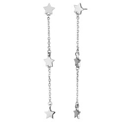 Osira Oorhangers - Zilverkleurig - Sterren - Geplatineerd - 5 cm