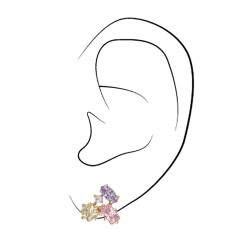 Osira Earings - Rainbow Diamond - 22kt Gold Plated - Zirconia - Lavender & Pink & Peridot & White