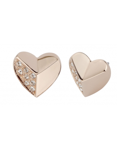 Osira Pierced Earrings Heart with Preciosa Crystals 22kt Rose gold plated - L60525P