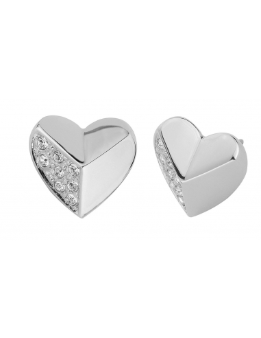 Osira Pierced Earrings Heart with Preciosa Crystals Platinum plated - L60525R