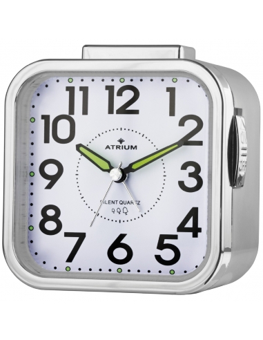 ATRIUM Alarm Clock - Seniors - Analogue - Silver - Clear - Easy to use - A530-19