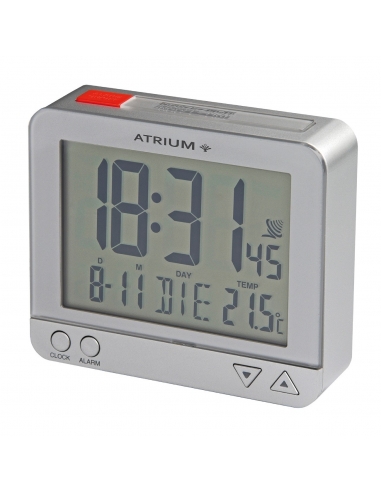 ATRIUM wekker - Radiogestuurd - Digitaal - Zilver - A760-19