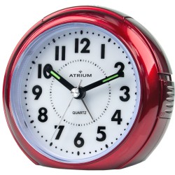 ATRIUM Wecker - Analog - Rot - Ohne Ticken - Snooze - Quartz