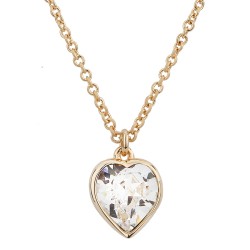 Traveller Necklace with Pendant - 22ct Gold Plated - Heart - Swarovski Crystal - 11x10 mm - 38+3+3 cm - 157257
