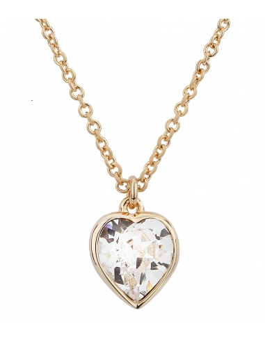 Traveller Heart Pendant with chain Gold plated with Crystals from Preciosa - 157257