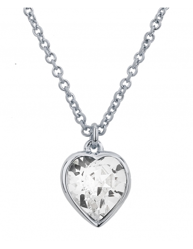 Traveller Heart Pendant with chain Platinum plated with Crystals from Preciosa - 157258