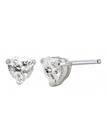 Traveller Pierced Earring - Heart - Sterling Silver - Cubic Zircon - S7062R