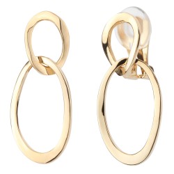 Traveller Ohrclip - Hänger - 22kt vergoldet - Oval - Goldfarbe - 33 x 14 mm