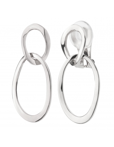 Traveller Drop Clip Earrings - Platinum plated - 157231