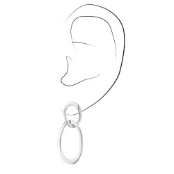 Traveller Ohrclip - Hänger - Platiniert - Oval - Silberfarbe - 33 x 14 mm - 157231