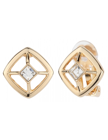 Traveller Clip Earrings with Crystal from Preciosa Gold plated - 157250