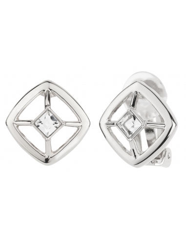 Traveller Clip Earrings with Crystal from Preciosa Platinum plated - 157251