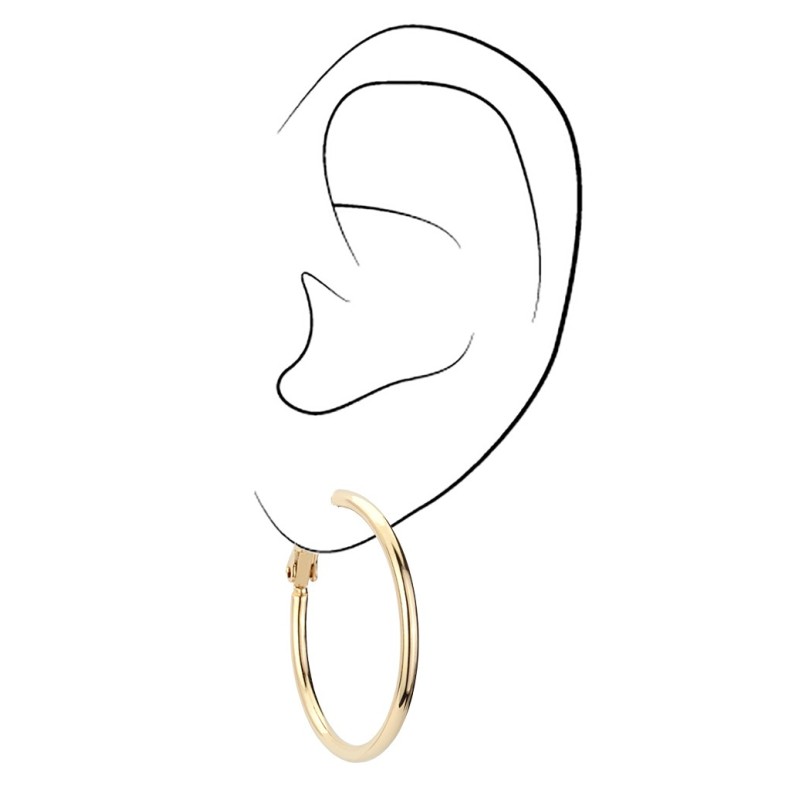 Osira Hoop Earrings - 22ct gold plated - 30mm