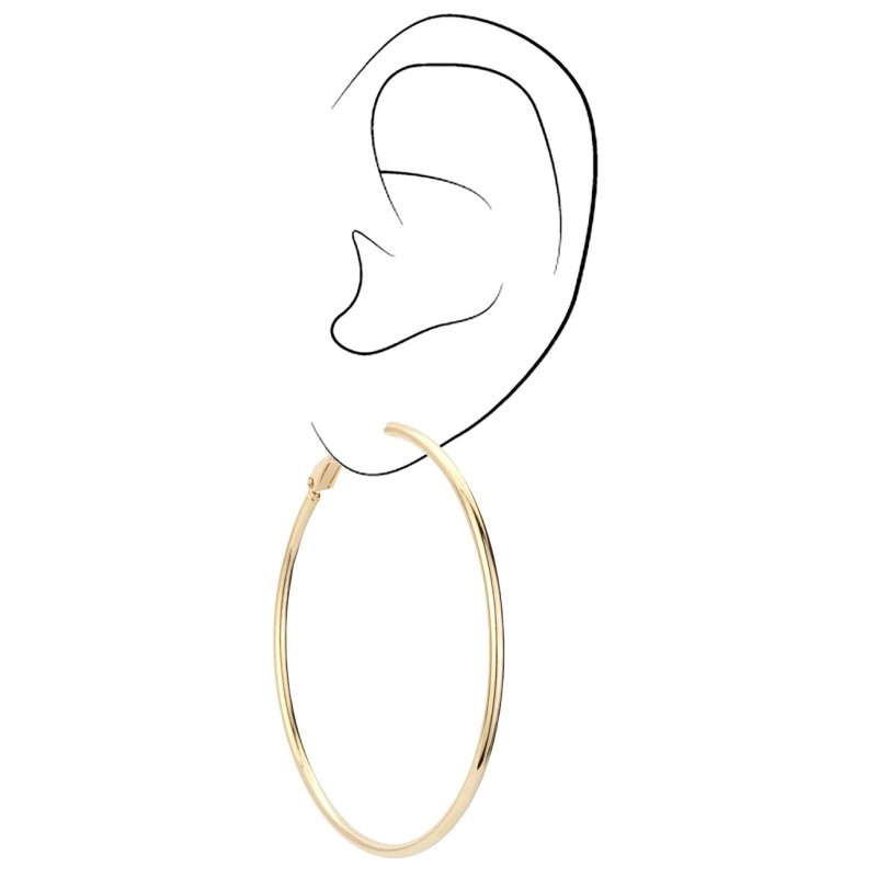 Osira Hoop Earrings - 22ct gold plated - 55mm