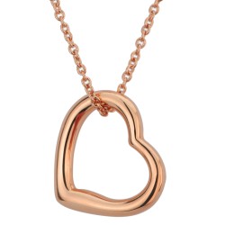 Traveller Necklace with Pendant - 18kt Rose Gold Plated - Heart - 20x24 mm - 38+3+3cm - 157266