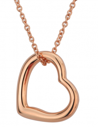 Traveller Heart pendant with chain 18kt Rose gold plated - 38-44cm - 157266