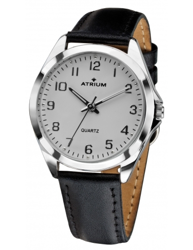 ATRIUM Horloge - Dames - Leer Zwart - Zilverkleurig - A11-10