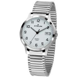 ATRIUM Herren Armbanduhr Zugband Edelstahl Silberfarben - A12-50