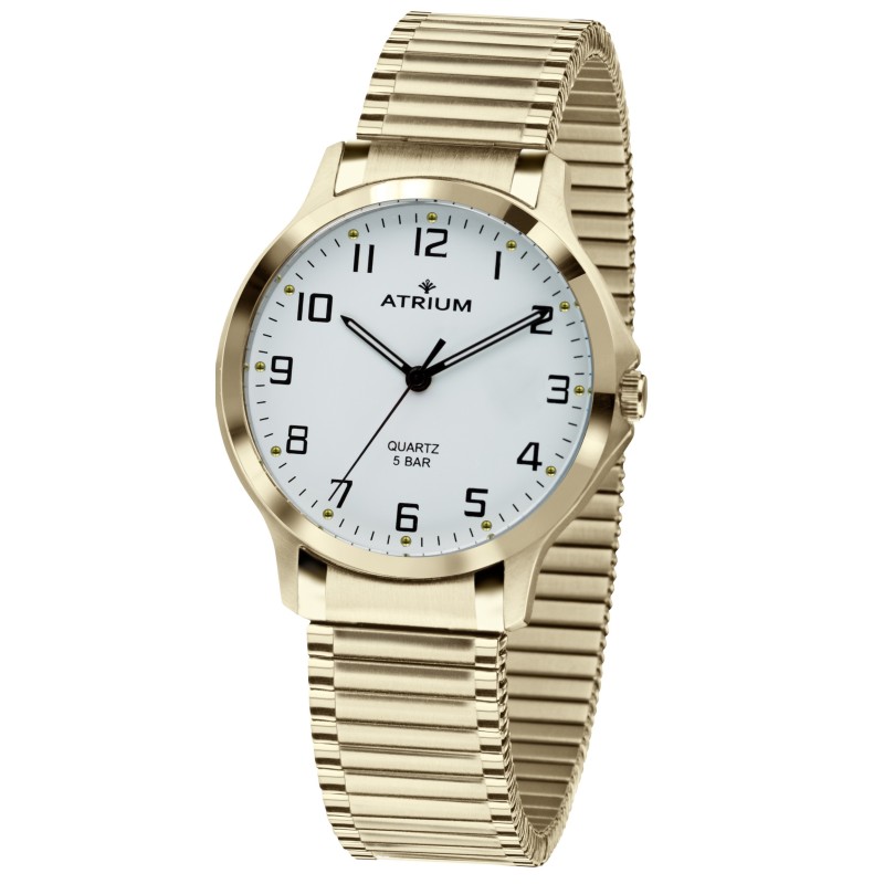 ATRIUM Damen Armbanduhr - Zugband - Edelstahl vergoldet - A13-60