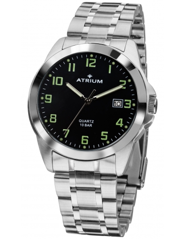 ATRIUM Horloge - Heren - Edelstaal - 10 bar - Zilverkleurig - A16-31