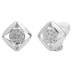 Traveller Clip Oorbellen - Zilverkleurig - Preciosa Crystals - 157170