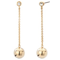 Traveller Drop Earrings Pierced Earrings Gold plated with Crystals from Preciosa - 50mm