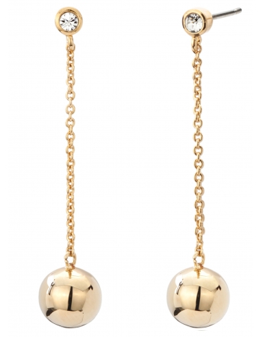 Traveller Drop Earrings Pierced Earrings Gold plated with Crystals from Preciosa - 50mm - 157173