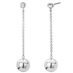 Traveller Drop Earrings Pierced Earrings Platinum plated with Crystals from Preciosa - 50mm - 157174