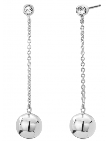 Traveller Drop Earrings Pierced Earrings Platinum plated with Crystals from Preciosa - 50mm - 157174