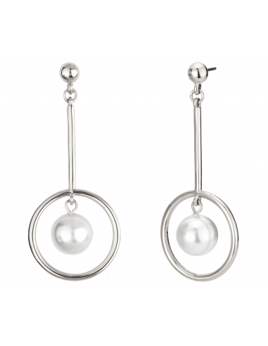 Traveller Drop Earrings with Majorica pearls Platinum plated - 114148