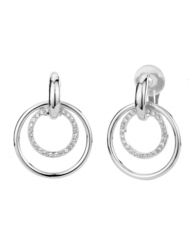 Traveller clip earring - Hanging - rhodium plated - Swarovski Crystals - 157106