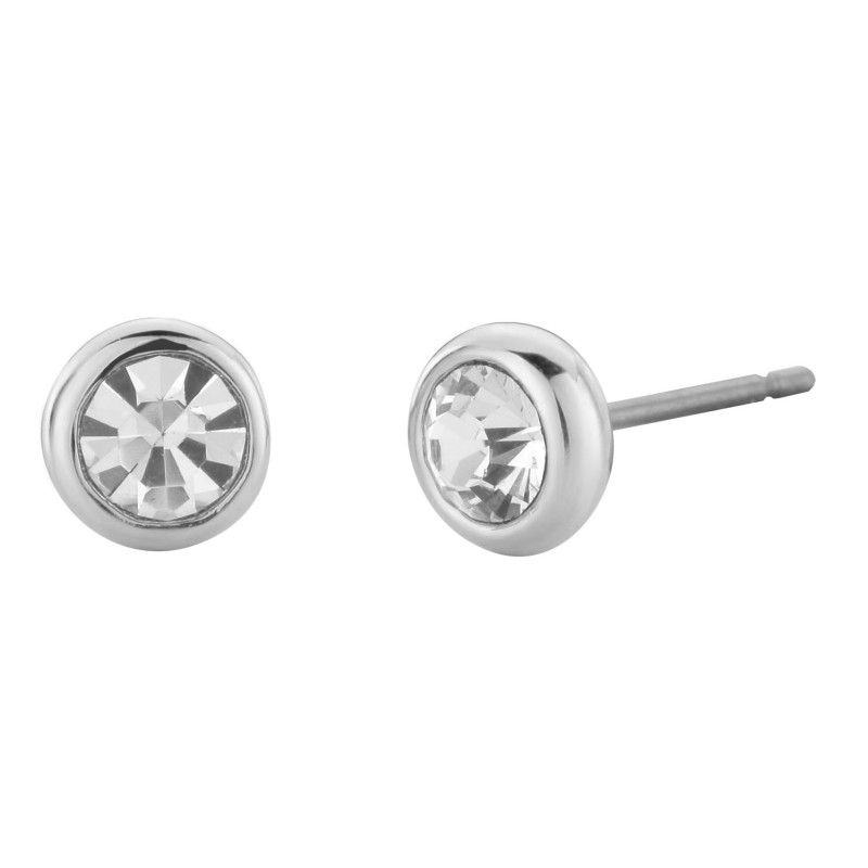 Traveller Ohrstecker mit Kristalle platiniert Ø 6mm - 145081