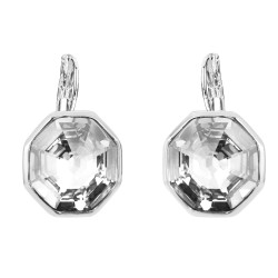 Traveller drop earring - Hexagon - platinum plated