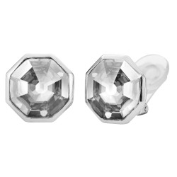 Traveller clip earring - Hexagon - platinum plated - 156964 xx