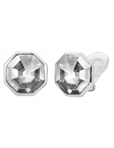 Traveller clip earring - Hexagon - platinum plated - 156964 xx